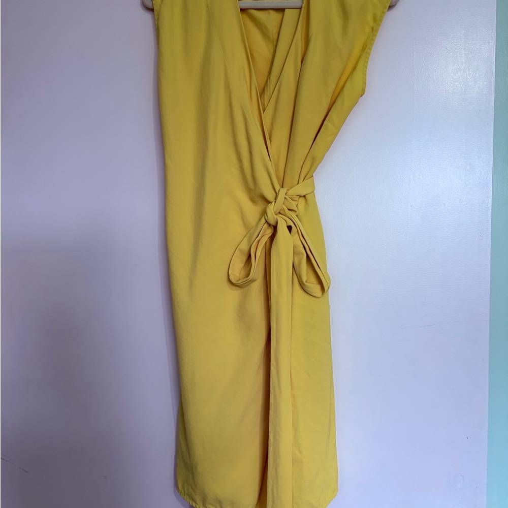 Everlane Yellow Wrap Dress